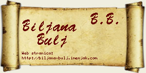 Biljana Bulj vizit kartica